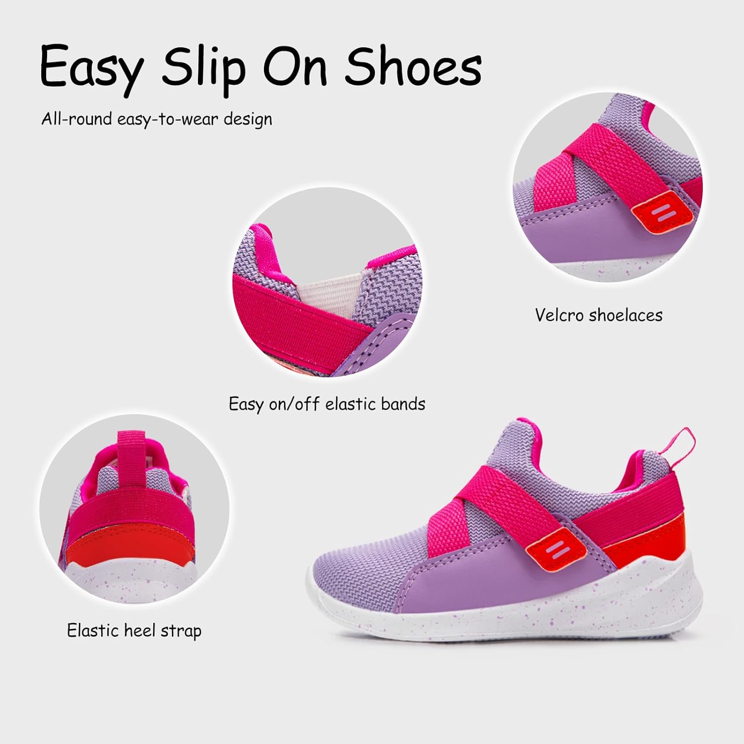 SKYWHEEL Toddler Tennis Shoes Boys Girls Barefoot Slip On Shoes Kids Lightweight Breathable Sports Sneakers for Walking Running - Image 4