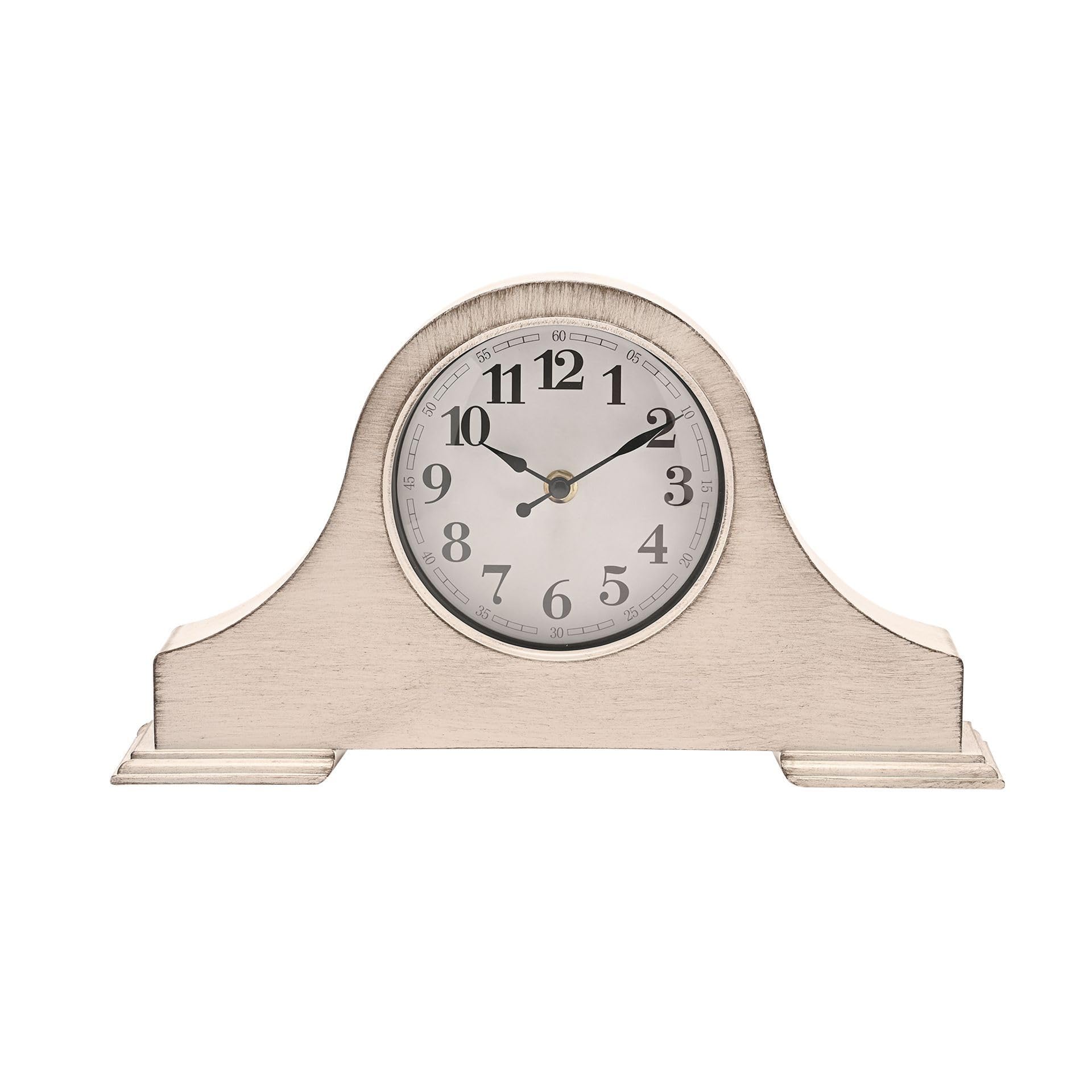 Mantel Clock White Vintage Face 36cm Widdop & Co Hometime W3017