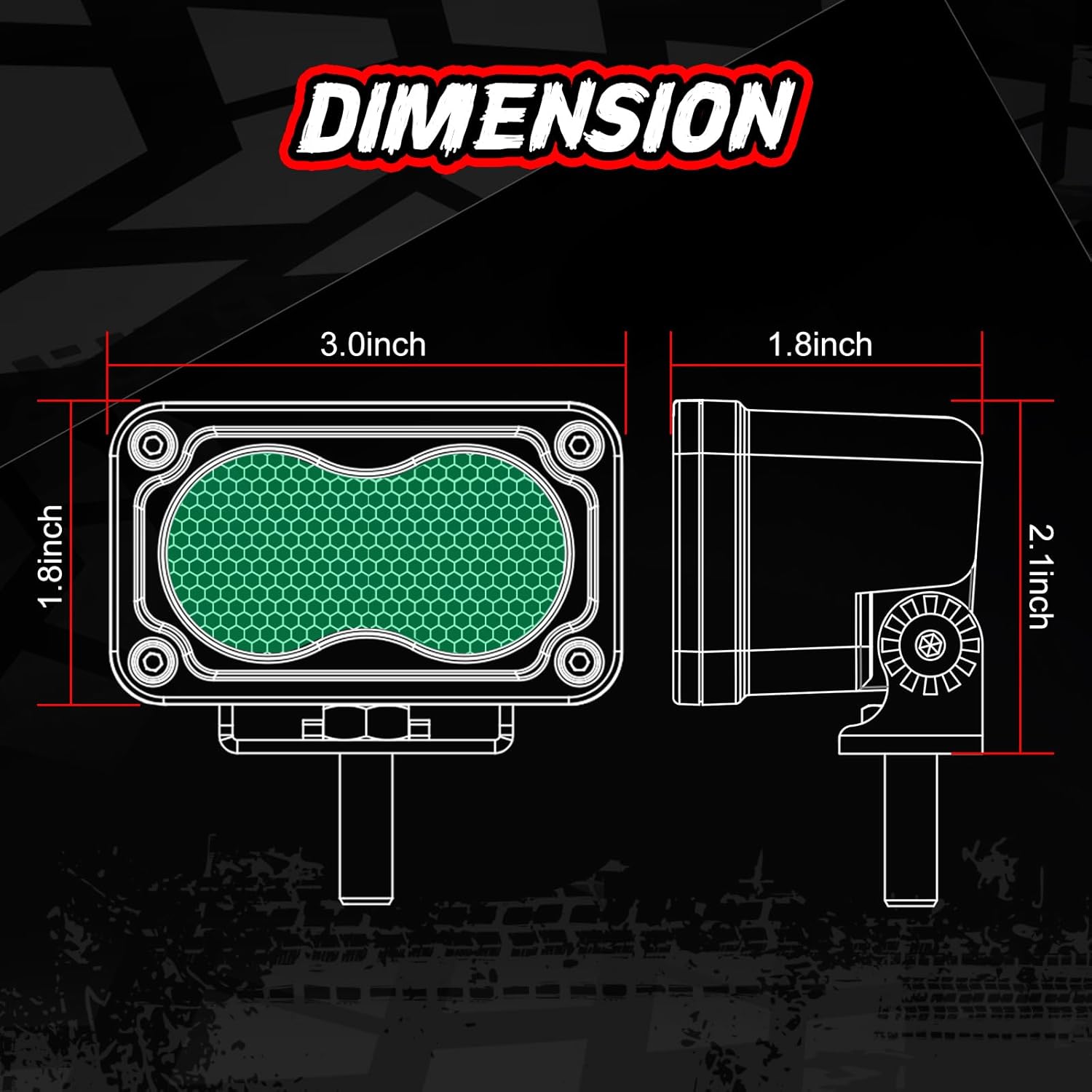 Green LED Pod Lights 3 Inch Auxiliary Driving Chase Light 2PCS Off Road Backup Fog Cube Light Bar Green Hunting Fishing Emergency Safety Signal Lights for Truck UTV Pickup Boat