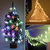 Vista 7 de Minetom Luces de Cadena de Estrellas para Dormitorio - 33 pies Luces de Cadena de Estrellas que Cambian de Color con Enchufe, con Control Remoto