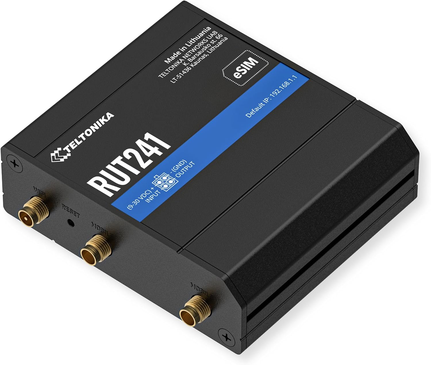 Teltonika RUT241098000 Model RUT241 Industrial 4G LTE Cellular Router, 4G LTE Wi-Fi Router, US Version, Works with Verizon AT&T T-Mobile, Automatic WAN Failover with Auto Switching, Advanced VPN