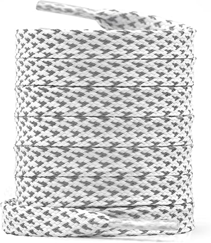 Cordones planos reflectantes para zapatos: 8 mm de ancho, tejido de doble capa, 12 colores, cordones para zapatillas de correr, botas, 2 pares
