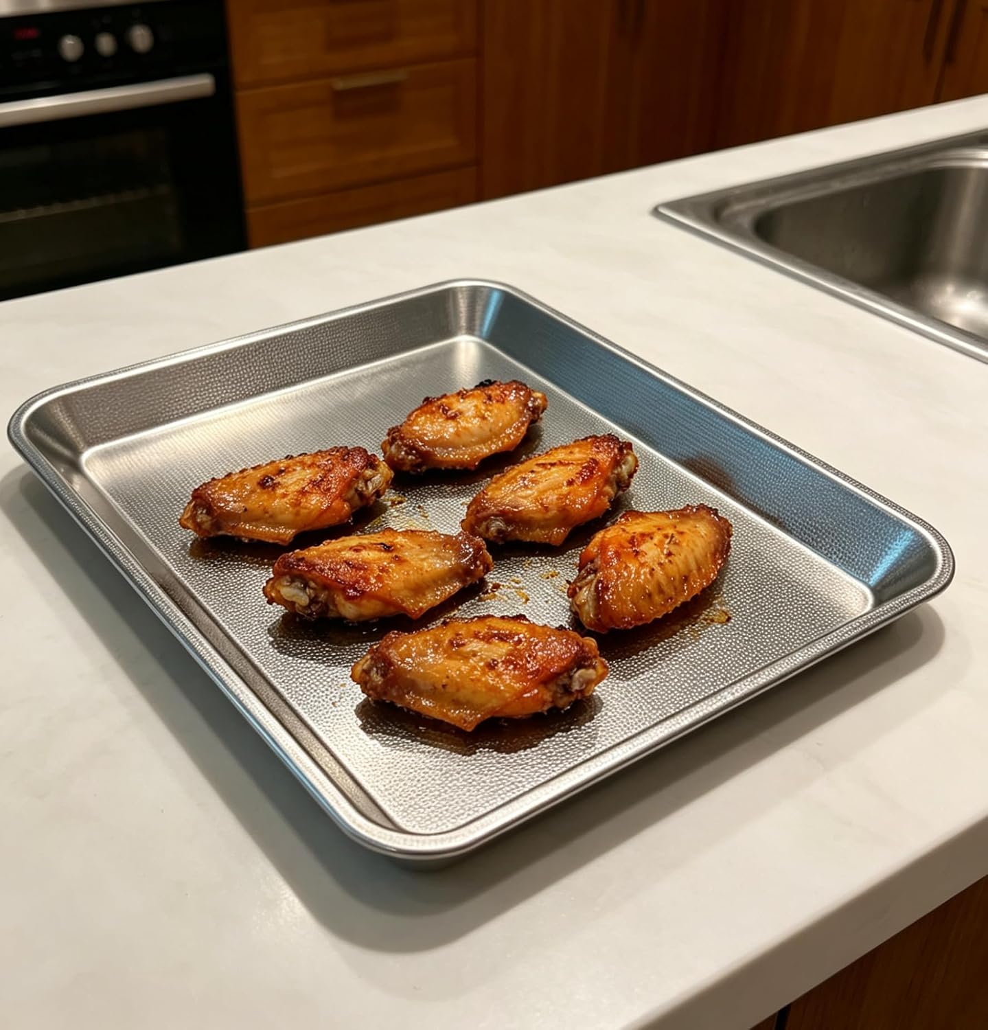 Stainless Steel 304 Small Baking Sheet Pans 10.6x8.3” Tray 2Pack