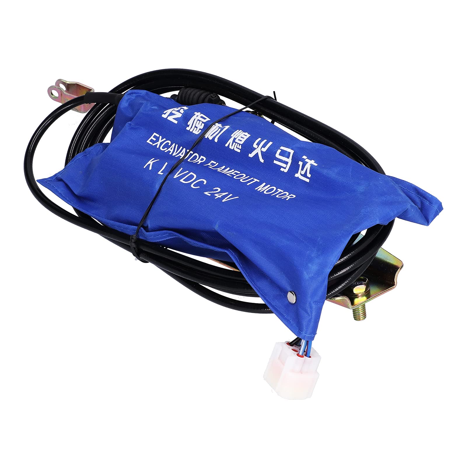 Motor Stop Solenoid, Solenoide Spegnimento Elettrico per Motore Escavatore SY, Ricambio Motore, 24V, Lunghezza Cavo 3.2 metri, per Escavatore SY 235, Controllo Industriale