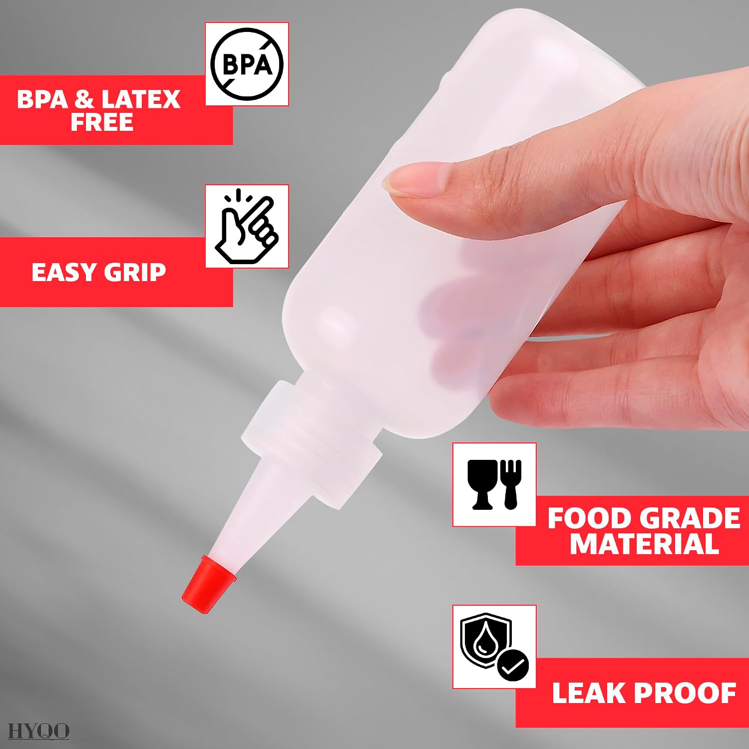 HYQO Plastic Squeeze Bottles for Liquids - 6Pcs Empty Squeeze Bottle 120ml Mini Squeeze Bottle Condiment Squeeze Bottles - 4 Oz Bottles for Liquid Glue Squeeze Bottles for Sauces Craft Paint Bottles