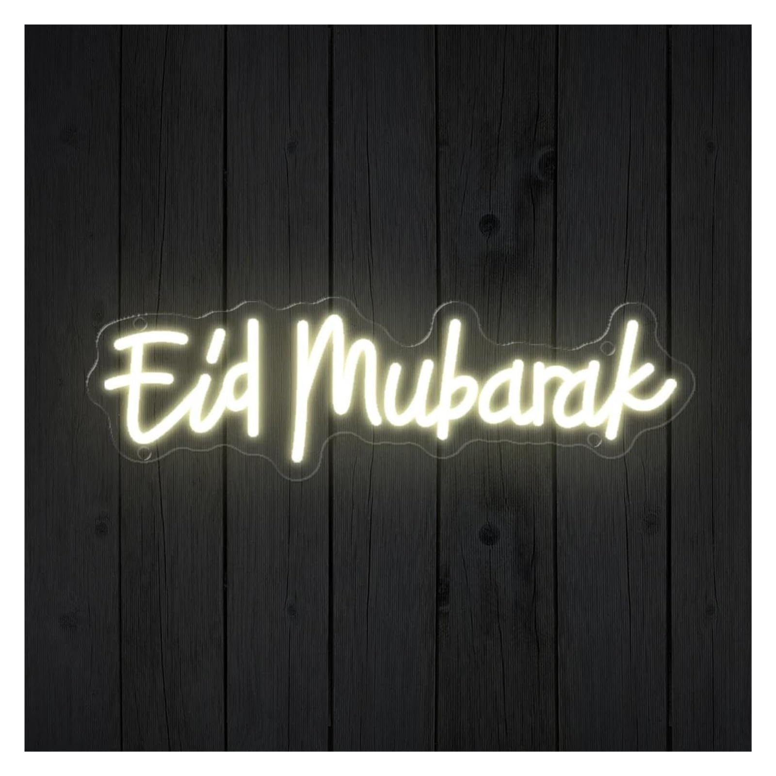 Insegna al neon "Eid Mubarak" per insegne al per neon Ramadan LED luci decorative da parete per stanze 11,8 cm x 39
