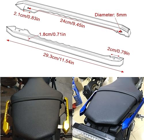 Miniatura 2 de Heinmo Motocicleta Asiento Trasero Cola Pasajero Guardia Manija Para Yama' MT09 FZ09 2013-2016 (Oro)
