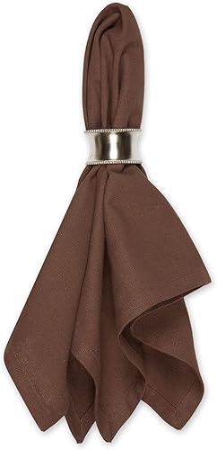 Miniatura 3 de DII Juego de servilletas sólidas, 20x20, marrón corteza, 6 piezas