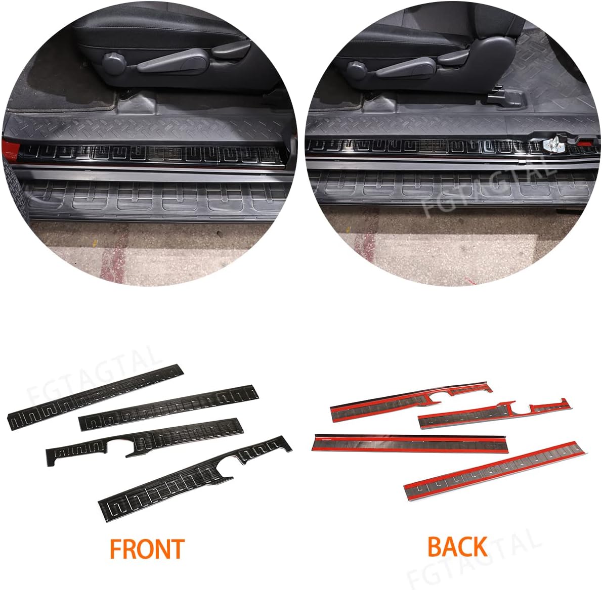 Car Door Sill Guard Cmpatible with Toyota FJ Cruiser 2007-2021, Outer Door Entry Guards Threshold Strip, Auto Stainless Threshold Protection Guards (4PCS)