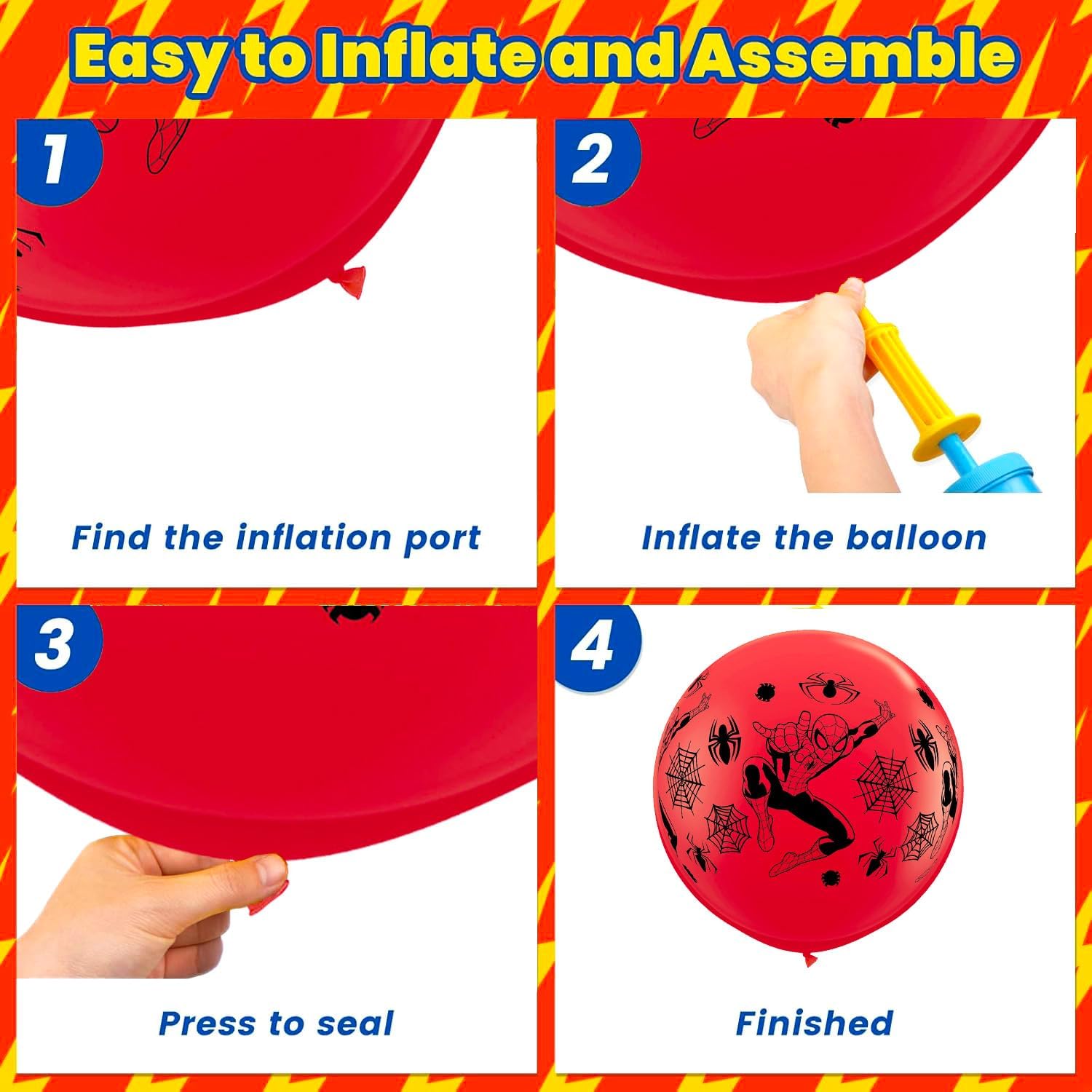 Giant Spiderman 36" Birthday Balloons for Kids - 2 Pack Bundle image 4