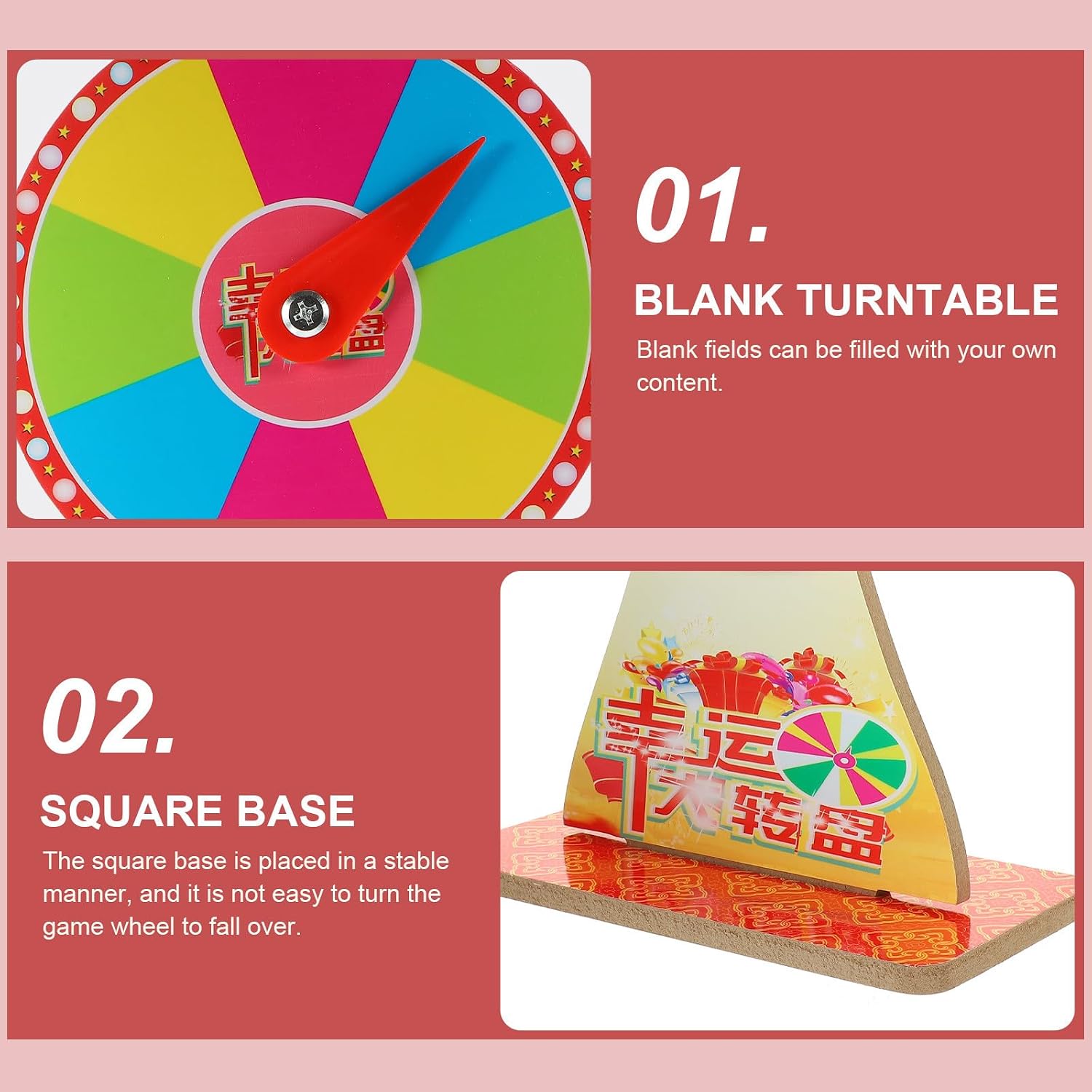 Hemoton Carnival Roulette Wheel for Parties and Bars, Easy to Use PVC Raffle Game Turntable Smooth Rotation, Beautifully Designed Small and Delicate Fortune Game Wheel