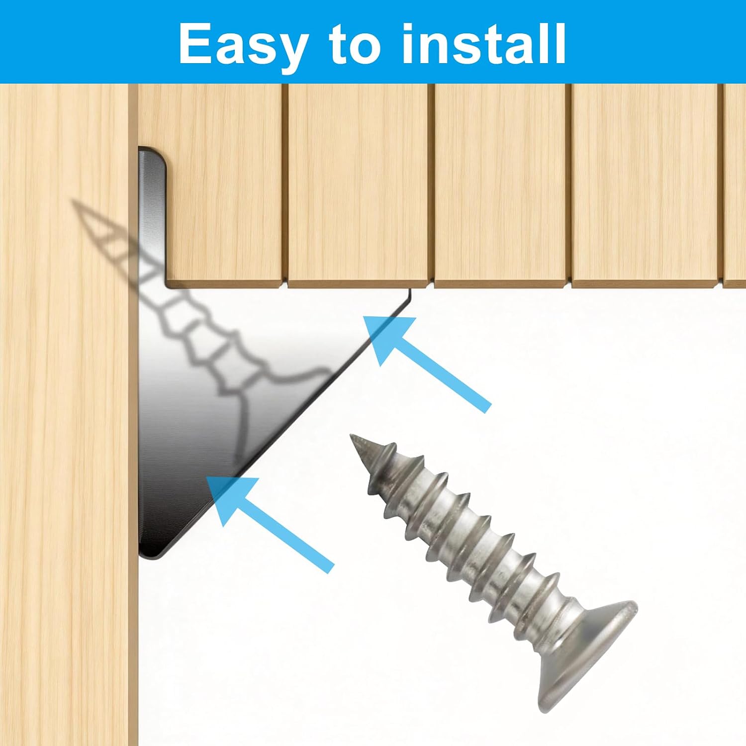 50Pcs Plastic Drawer Support Brackets & Screws