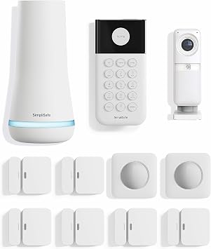 SimpliSafe 11 قطعة لاسلكية نظام الأمن المنزلي الجنرال 3 مع لاسلكي داخلي HD & استشعار الحركة - متوافق مع الجيل 3 نظام الأمن المنزلي