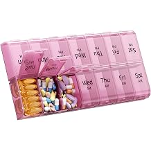Daviky 7 Day Pill Organizer 2 Times a Day, XL Large AM PM Weekly Pill Box