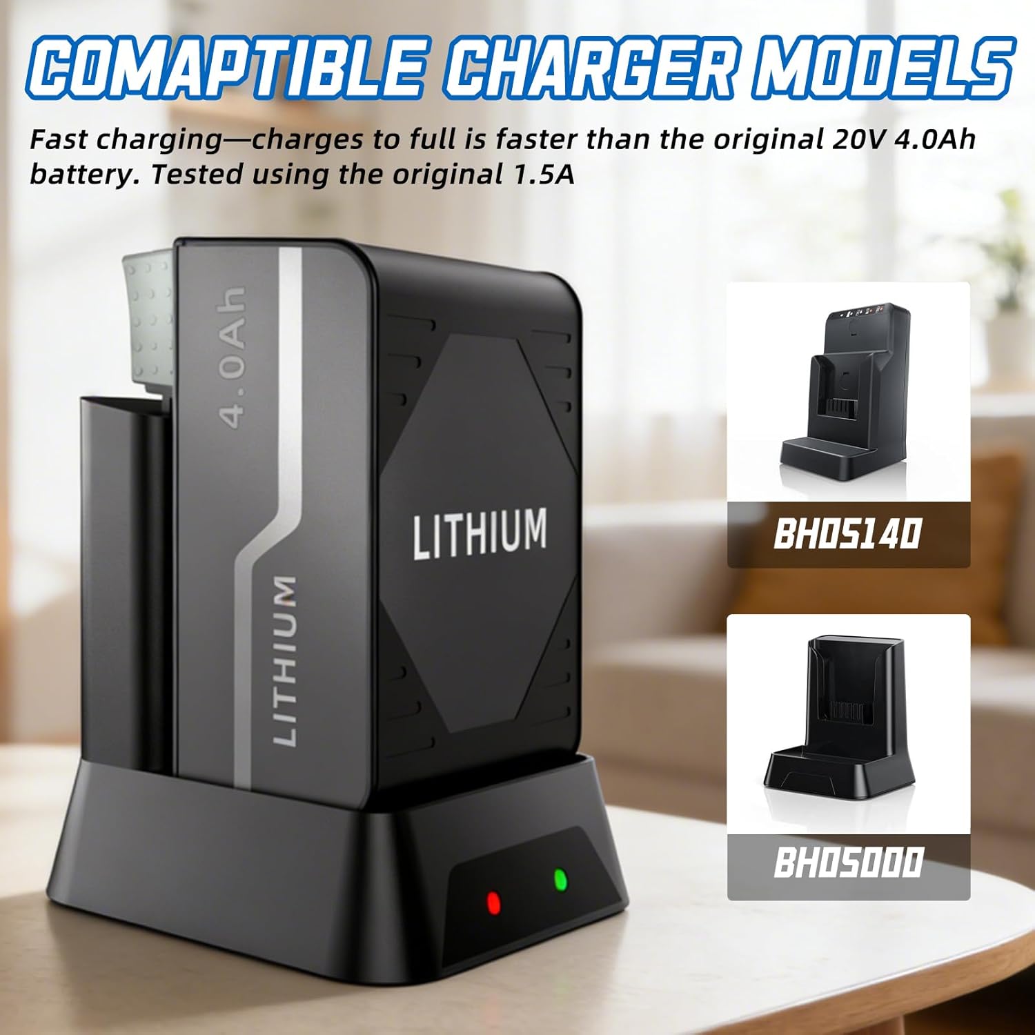 SAPBJ 20V 4.0Ah Battery for Hoover 4.0 Ah Lithium Ion Battery Replacement, Compatible with ONEPWR Series BH15030 BH25030 BH15260PC BH29040V Batteries