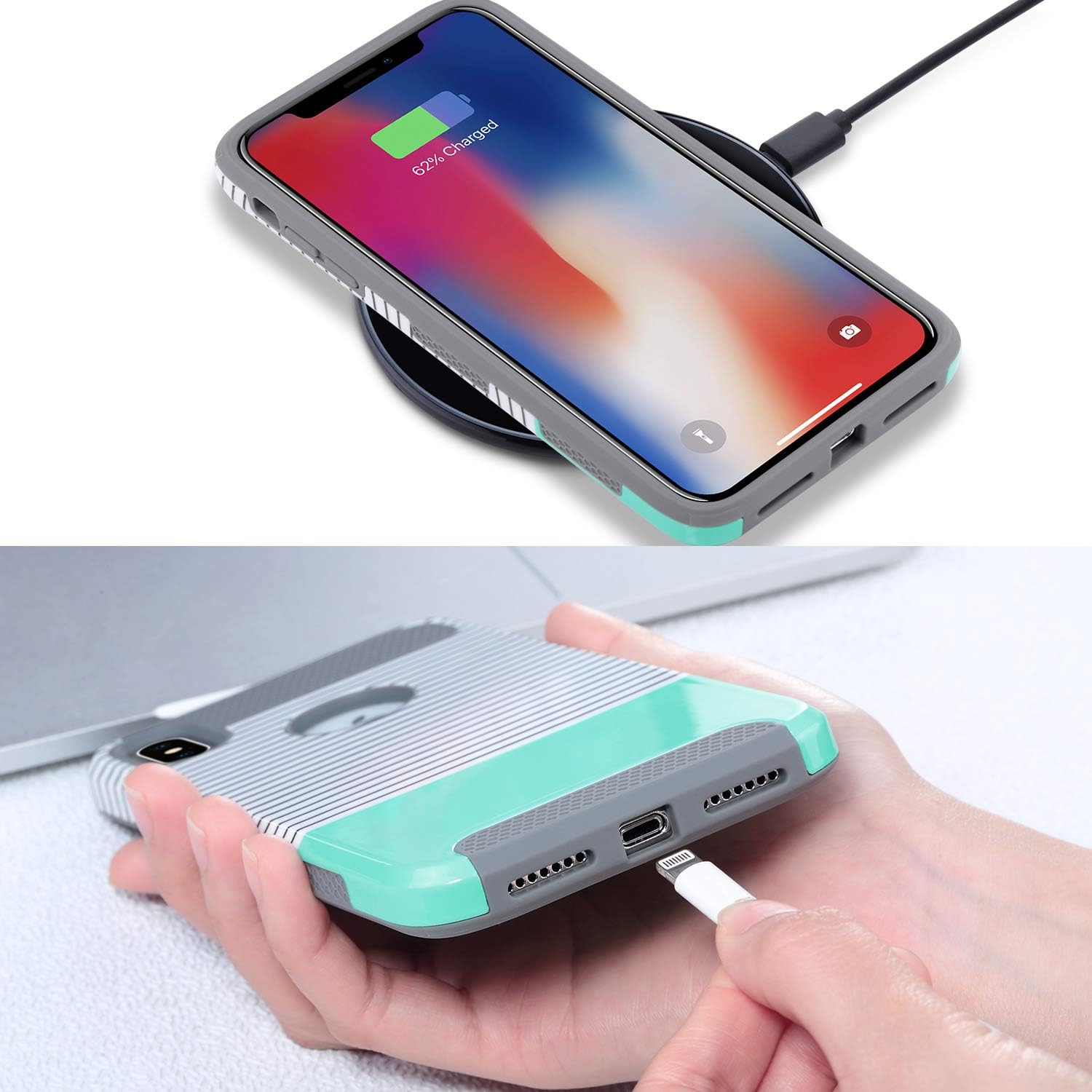 ULAK Compatible with iPhone Xs Max Case, Shockproof Protective Phone Case for Women Girls, Hybrid Scratch Resistant Hard Shell TPU Bumper Back Cover for iPhone Xs Max, Stripes