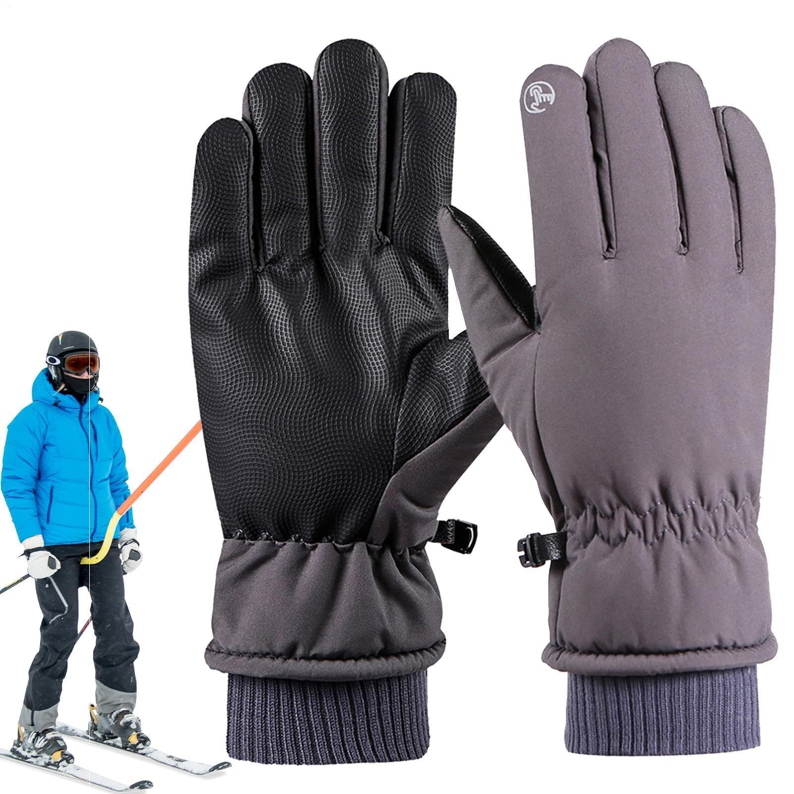 ZH1YFD Rękawiczki zimowe - Wodoodporne rękawice na zimne dni Termiczna deska snowboardowa z ekranem dotykowym w zimne dni do jazdy na rowerze na świeżym powietrzu