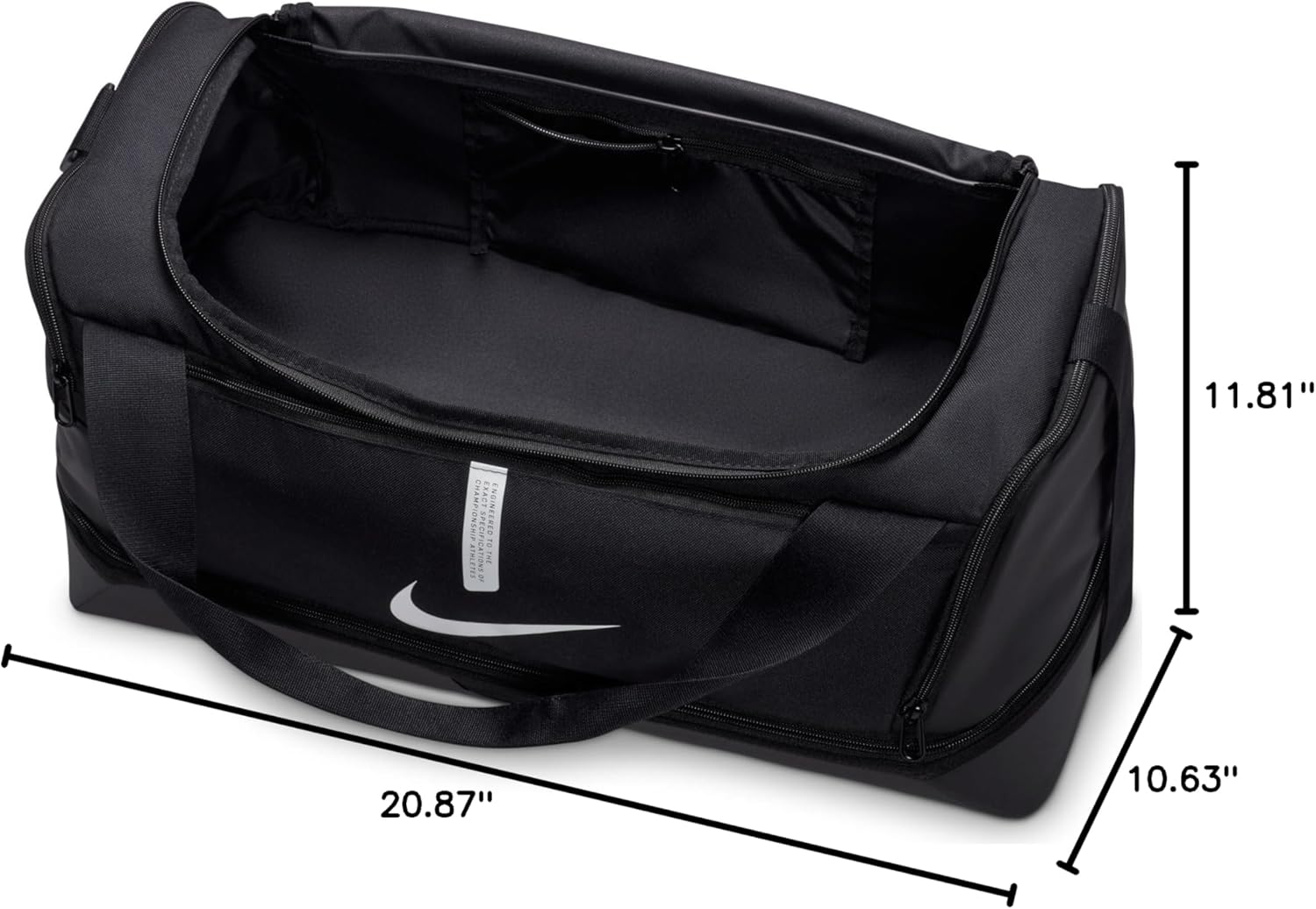 Nike, Academy Team, Football Duffel Bag 53 x 30 x 27 cm Black/Black/(White) image 11 of 11 B08QVX1NPP