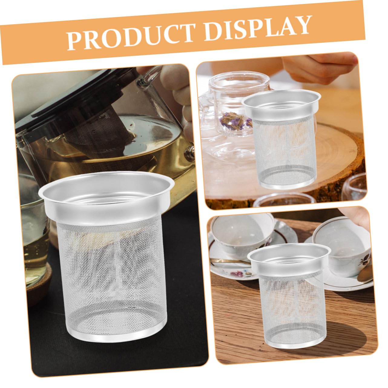 INOOMP Filtre à Thé Inox avec Maille Fine pour Théière Passoire Pratique pour Lâches et Infusions Accessoire Thé Maison et Bureau