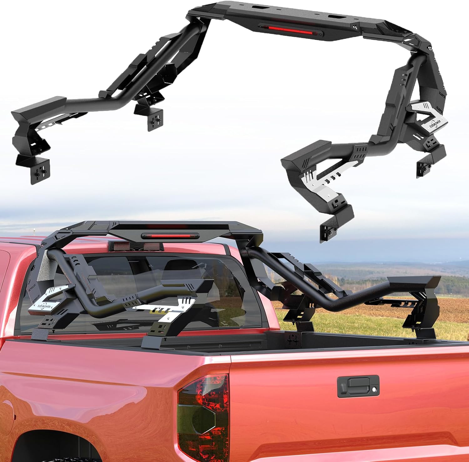 Sport Bar Roll Bar for Full Size Pickup Truck,Adjustable Universal Truck Bed Chase Rack Roll Bar Compatible with Silverado & Sierra 07-23, Tacoma 05-24, Tundra 00-21, Gladiator JT 20-25