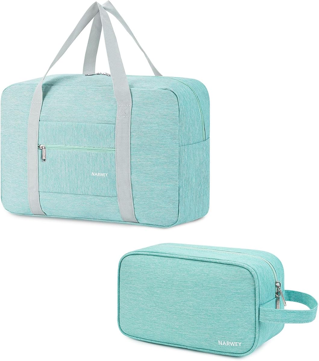 Narwey Bolsa de viaje plegable con organizador de artículos de tocador, kit de viaje Dopp, bolsa de afeitar
