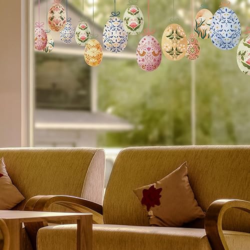 Miniatura 5 de funlife Adhesivo para ventana de Pascua, película de doble cara reutilizable, adhesivo estático para ventana, no adhesivo, calcomanías de primavera