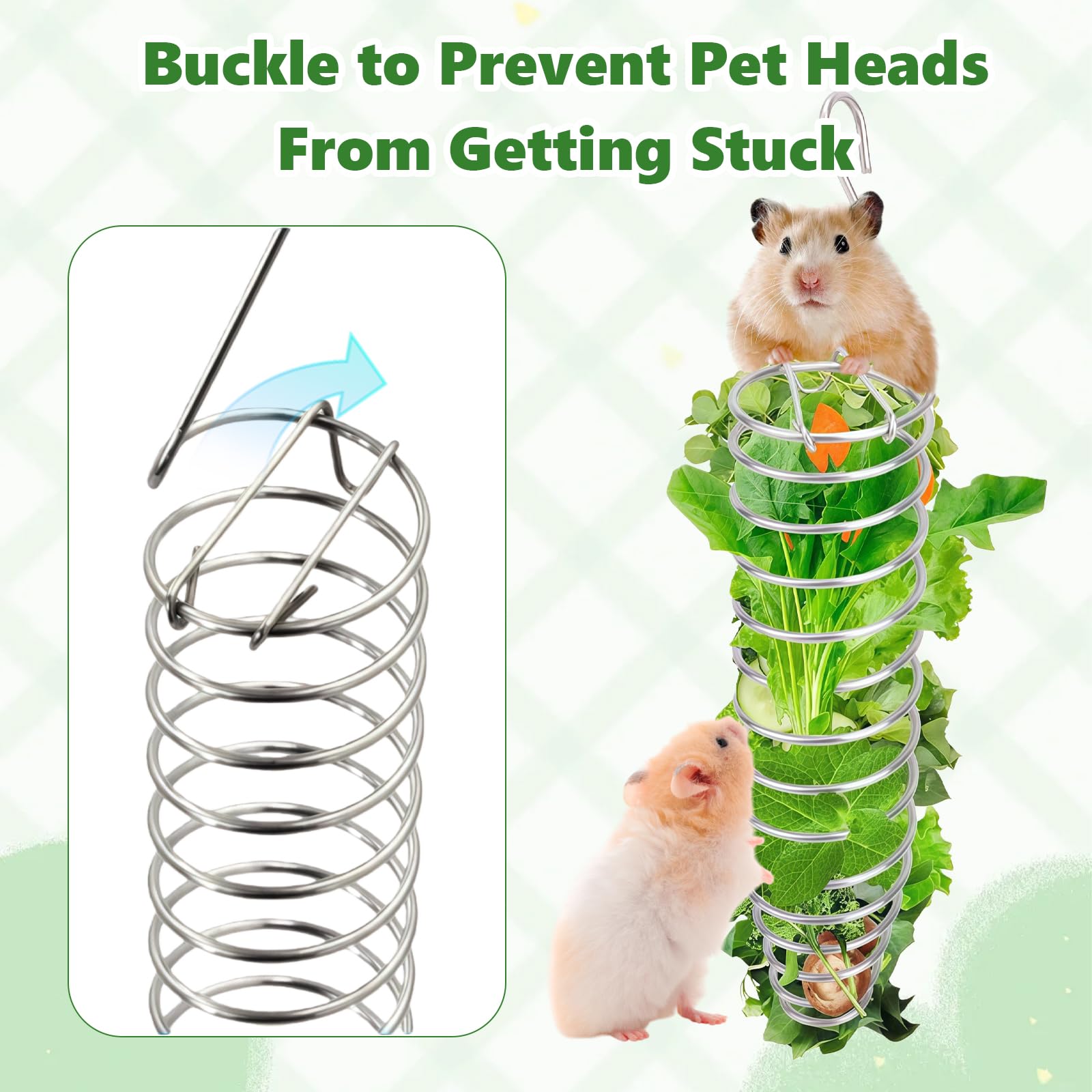 2Pcs Rat Enrichment Toys - Stainless Steel Rat Foraging Toy Treat Dispensing Slow Feeder Intelligence Enrichment Bird Fruit Vegetable Holder for Rats Cage,Parakeet Conure - image 4