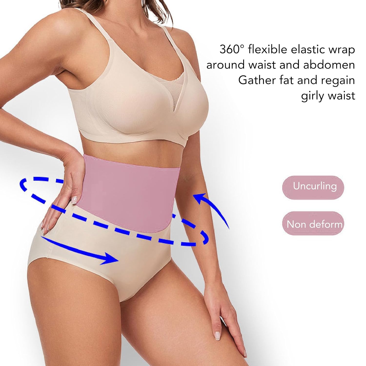 Postpartum Abdominal Wrap Women Silicone Belt Belt After Partum Support After Birth Recovery Strap Waist Pelvis Shapewear (Pink)