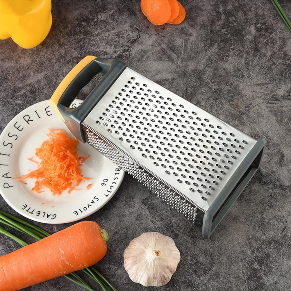 Cheese Grater, 4-Sided Stainless Steel Box Grater for Kitchen