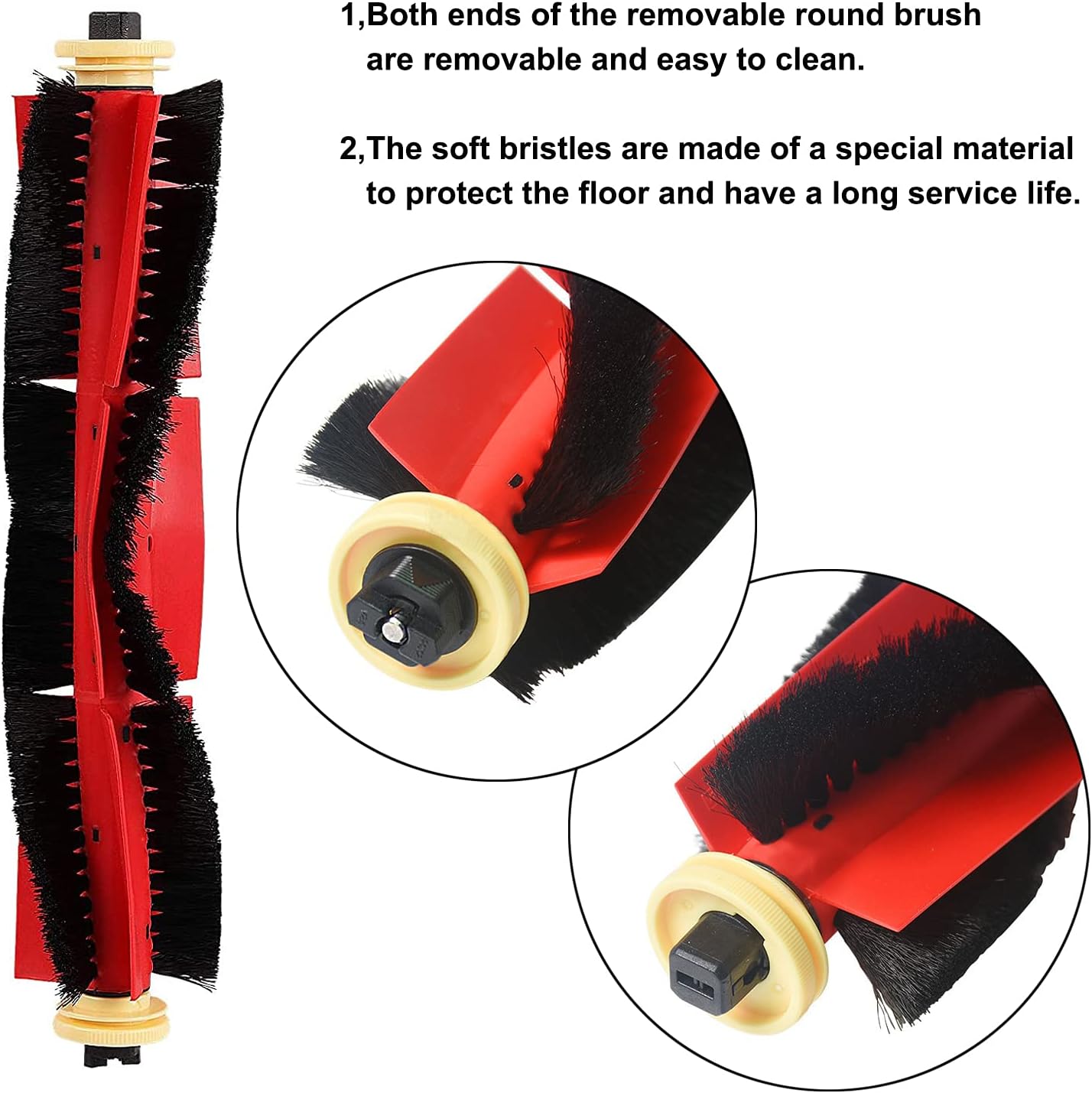 20Pcs Set for Xiaomi Roborock S6 S60 S65 S5 MAX T6 Vacuum Cleaner Accessories, 2 Roller Brush, 4 Filter, 4 Mop, 3 Side Brush, 6 Water Core, 1 Wheel