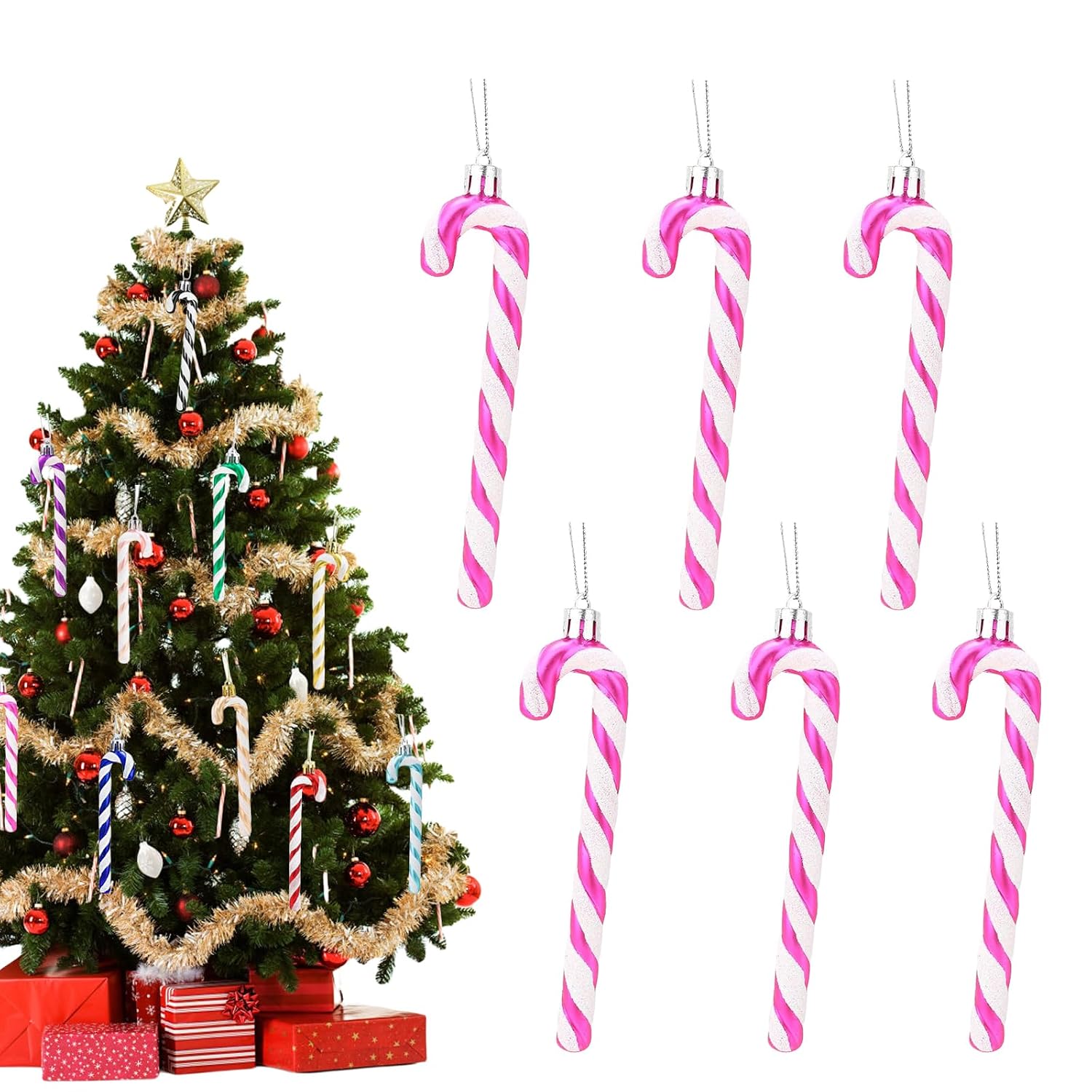 13 cm Candy Canes Christmas Tree Decoration Christmas Tree Decoration Rose Pendant with Cord Candy Cane Decoration Christmas Tree Decoration Hanging Decoration for Christmas Decoration Christmas