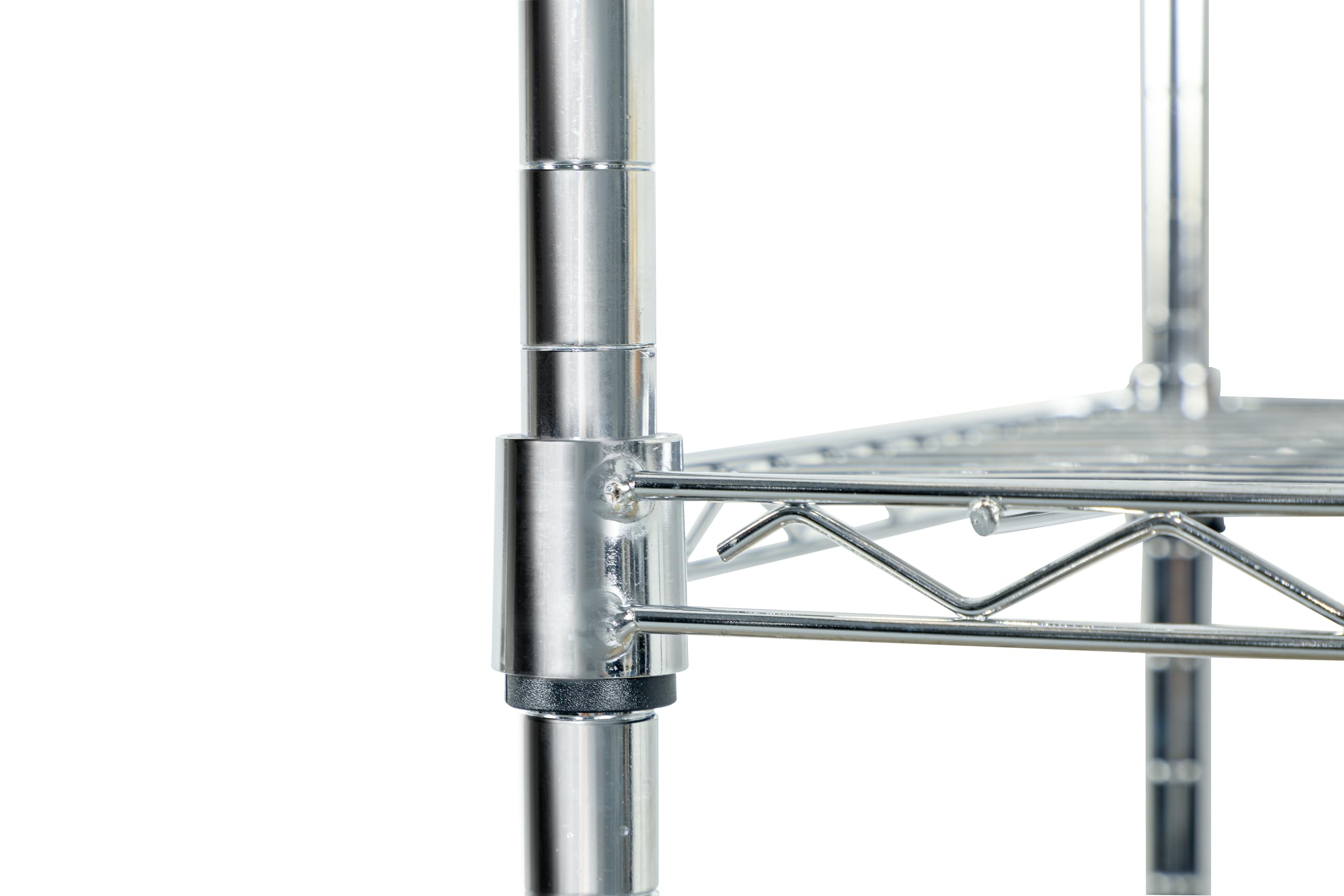 Estantería de Rejilla Everest, estantería de Metal, Capacidad de Carga de Aprox. 70 kg por Estante, Sistema de Almacenamiento Multifuncional, cromada (90 x 45 x 200 cm, 5 estantes)