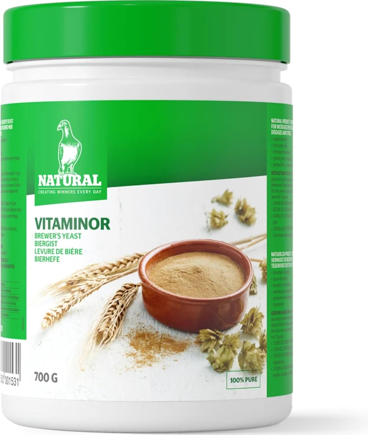 Vitaminor Brewer’s Yeast. A 100% Natural Product, Rich in Amino acids and B-Vitamins 450g Natural Granen for Pigeons para Palomas