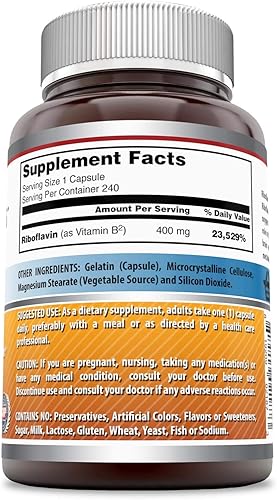 Vista 20 de Amazing Formulas Suplemento dietético de riboflavina de 400 miligramos y 120 cápsulas (sin OMG, sin gluten), promueve la sangre más saludable