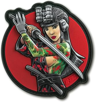 M-Tac Morale Patch Tactical Girl - PVC Tactical Military Patch with Hook Fastener Backing - Patches for Vest, Backpacks, Hats Fountain Green