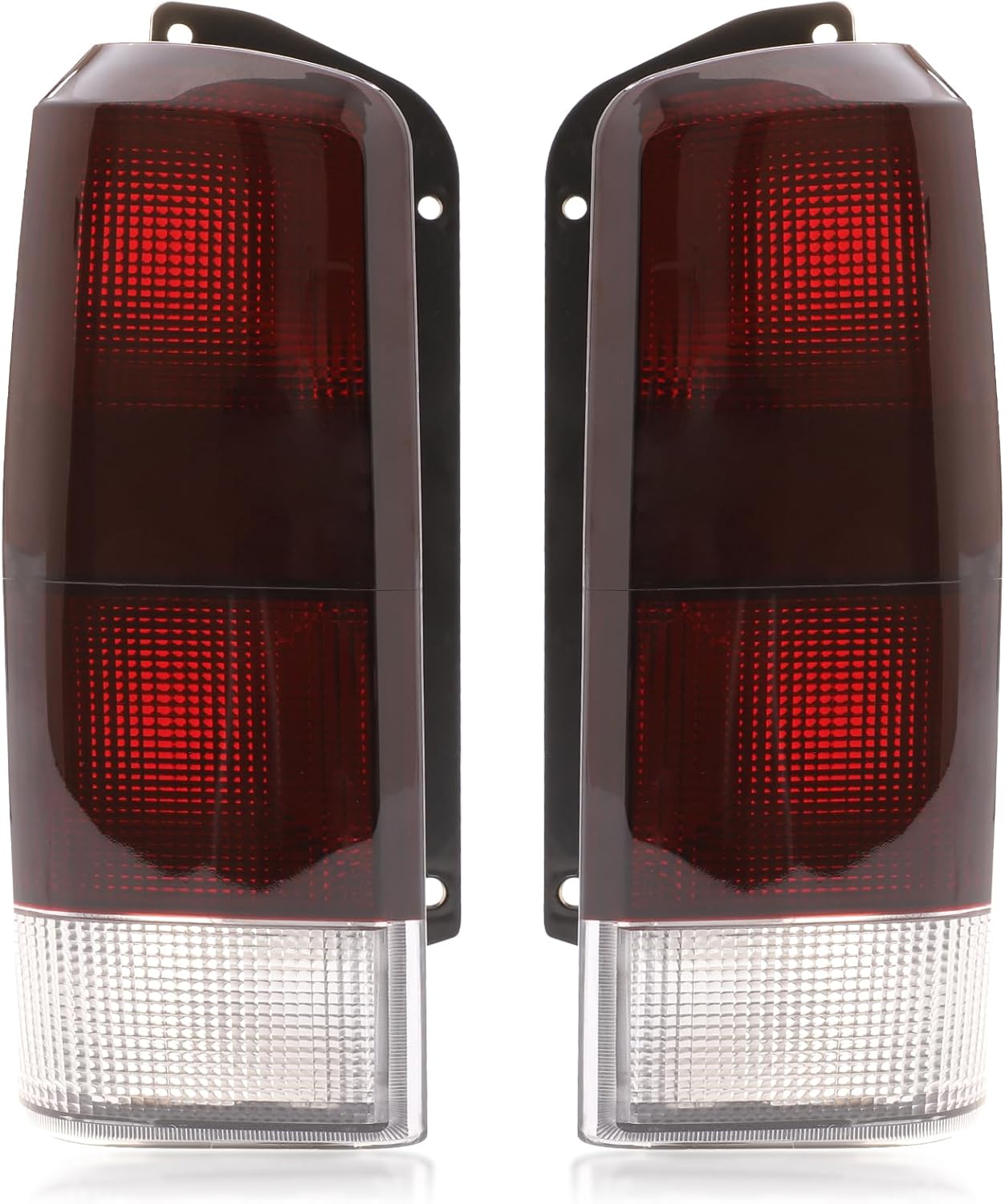 Tail Light Assembly Compatible With 1997-2001 Jeep Cherokee Passenger and Driver Side Brake Rear Lamp Taillights Red Smoke 4897399AA 4897398AA CH2800128 CH2801128