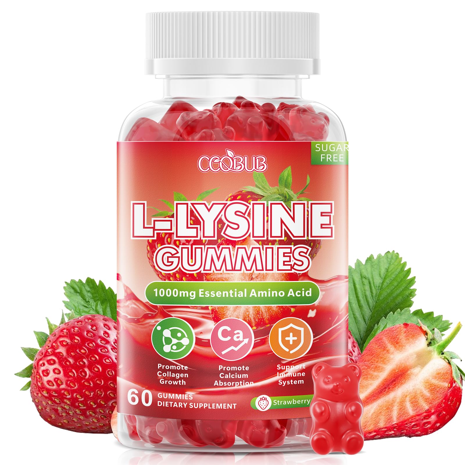 CCOBUB Suplemento de L-Lisina em Gomas 1000 mg 60 gomas