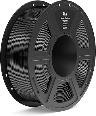 18 – ELEGOO PLA Filament 1.75mm Black 1KG, 3D Printer Filament Dimensional Accuracy +/- 0.02mm, 1kg Spool(2.2lbs) Fit Most FDM 3D Printers