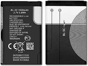 TGXJI Replacement Battery for BL-5C,1020mAh Battery for Household Radio with Current Protection（2 Pieces）