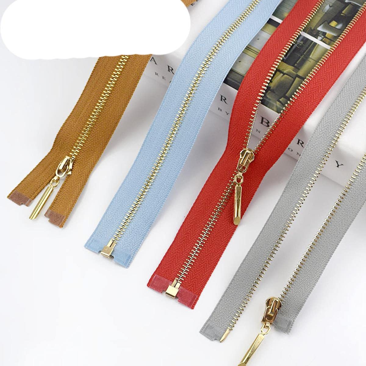 Estrattore Ziper, fissatore di cerniere, Sliders Zipper,Sewing Zips,Ended Zip Fasteners,2/5pcs Metal Zipper Open End Zip for Sew Bags Purse Down Jacket Skirt Clothing