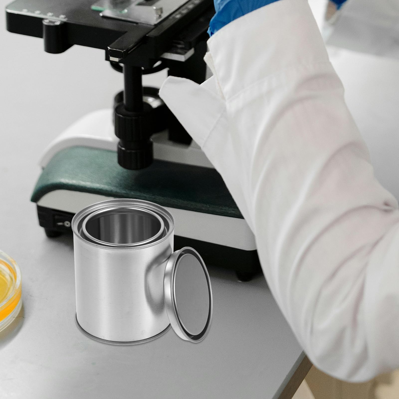 Mipcase Lata de Pintura Vacía de Hierro con Tapa Hermética, Cubo Redondo de 0.4l, 12 Piezas, Contenedor Multiusos para Almacenamiento de Brea y Pigmentos, Apto para Laboratorio y Uso