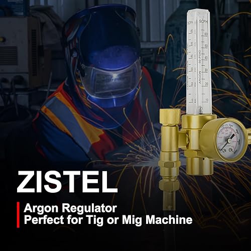 Miniatura 9 de Regulador de argón de CO2 Medidor de flujo de argón Medidor de regulador de gas para soldadura Mig Tig con soldadura de manguera de gas de 10 pies