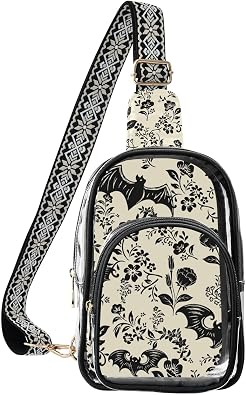 Clear Crossbody Sling Bag for Women Shoulder Chest Bag Small Fanny Pack for Hiking Travel