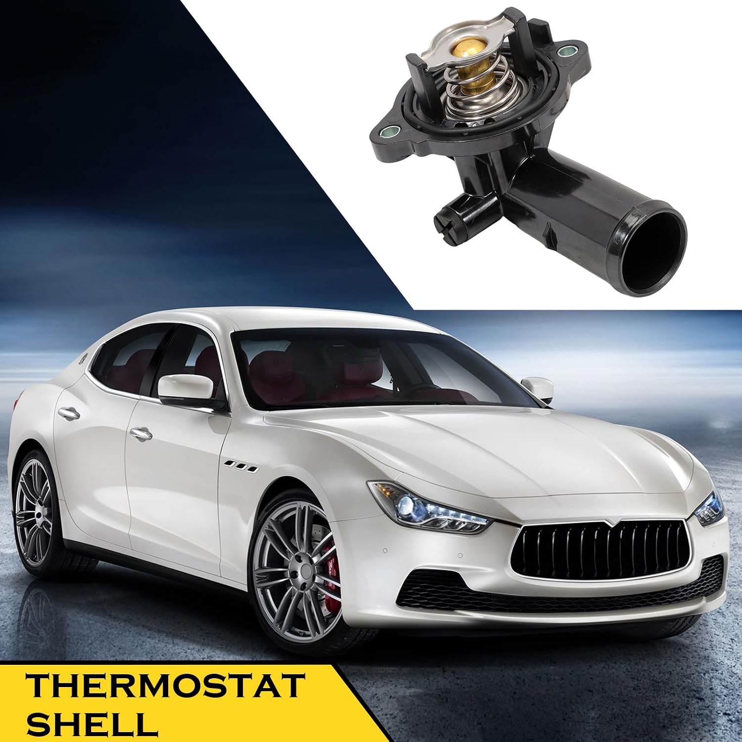 330424 Thermostat Housing Assembly Compatible with Maserati Ghibli Levante Quattroporte 2014-2021 323056