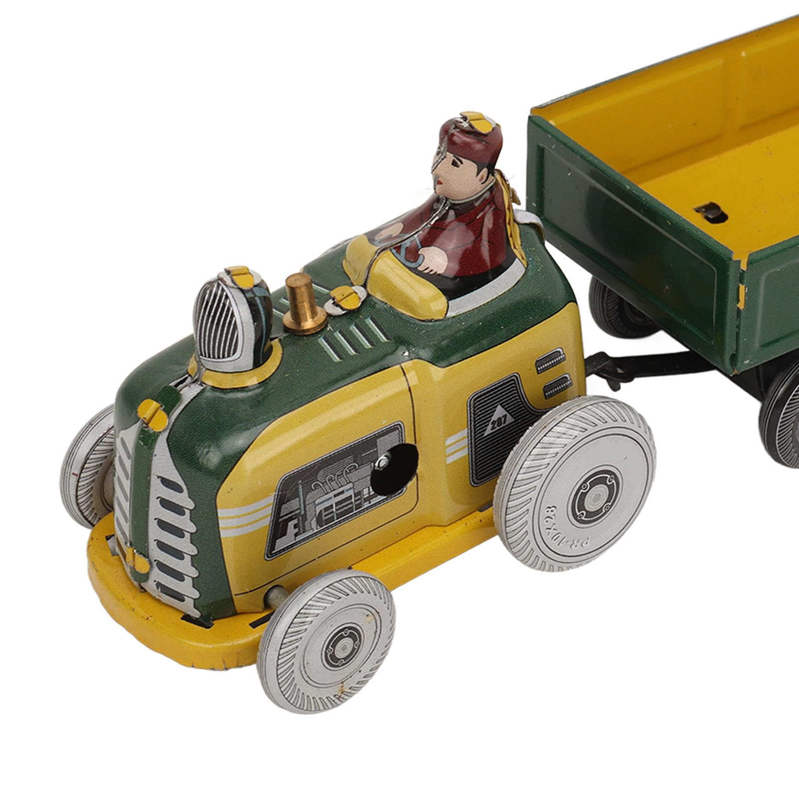 Nostalgiczna Nakręcana Zabawka, Metalowy Traktor z Blachy Chodzącej, Kolekcjonerskie Dekoracje w Stylu Vintage, Klasyczny Design z Doskonałym Wykonaniem, Wszechstronna Opcja