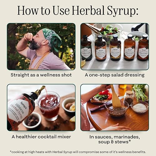 Miniatura 6 de Hany's Harvest Saúco Oxymel Jarabe de Oxymel, botella de vidrio de 8 onzas, vinagre de sidra de manzana totalmente natural + miel cruda, sin gluten,