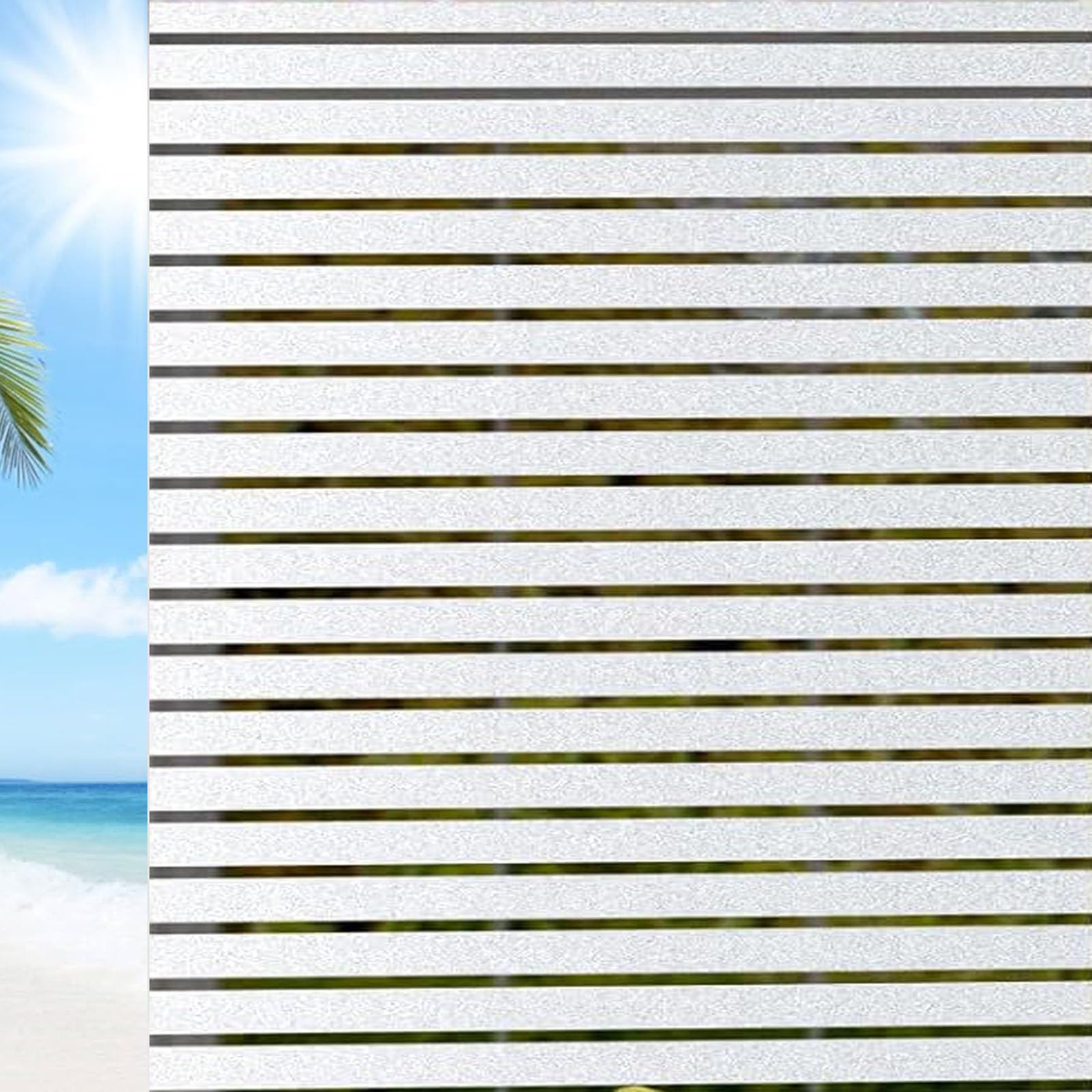 Privacy Film for Glass Windows 120 x 1000 cm(47 x 394inch) Opaque Anti UV Light Blocking Sun Blocker UV Window Films Elf Adhesive Window Film for Glass Windows Bathroom, Shutters