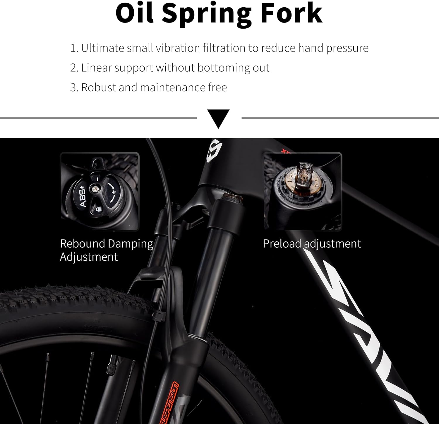 SAVADECK Carbon Fiber MTB with Shimano U6000 10 Speed Shift Groupset, Hydraulic Disc Brake with Shimano MT200 Break System