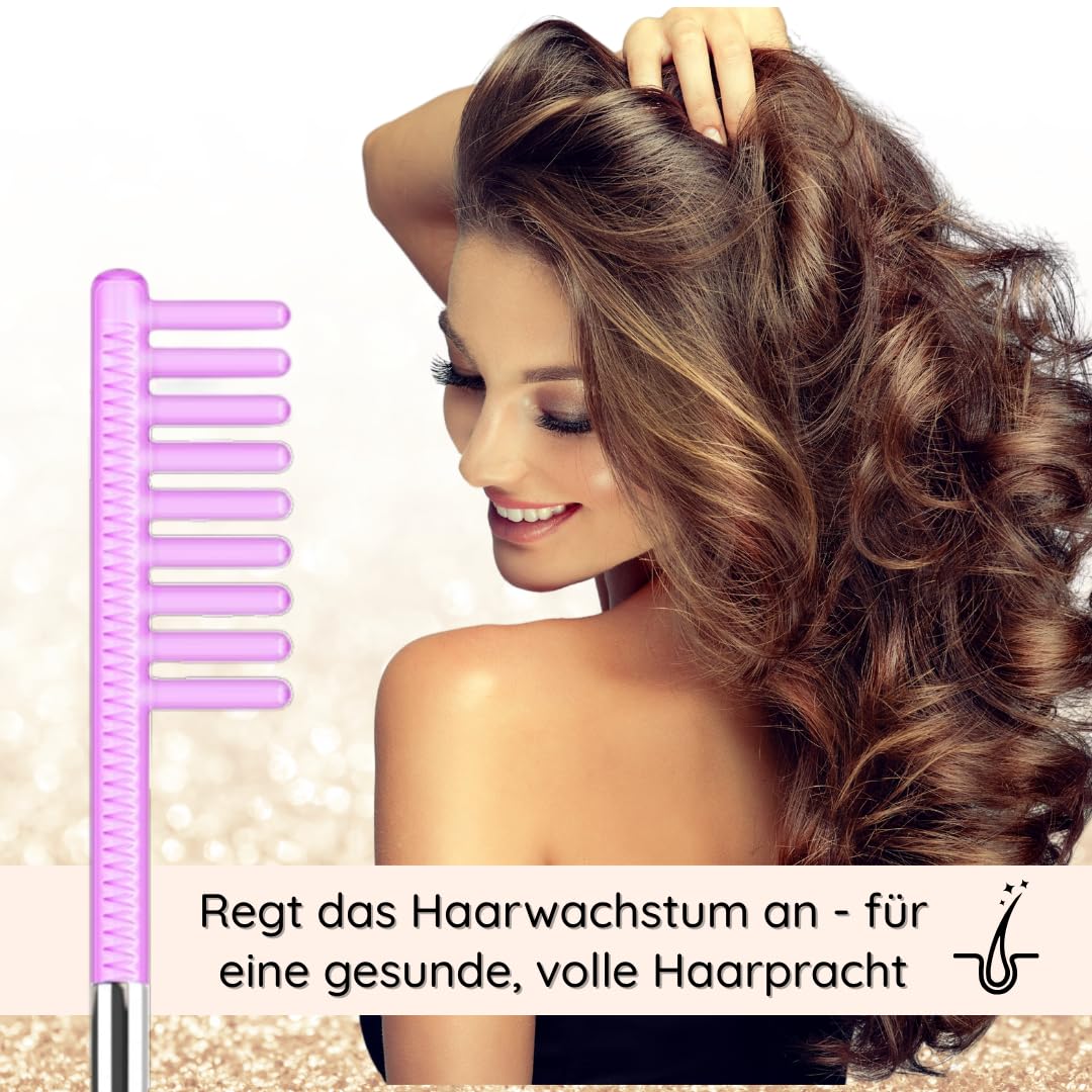 SkinAura Hochfrequenzstab Gesicht, Haare & Body mit 6 Elektroden | Akne, Faltenreduktion, Anti-Aging, Haarpflege | Gesichtsmassagegerät, HF Stab, Darsonval | Vielseitige Aufsätze für Gesicht, Kopfhaut & Körper