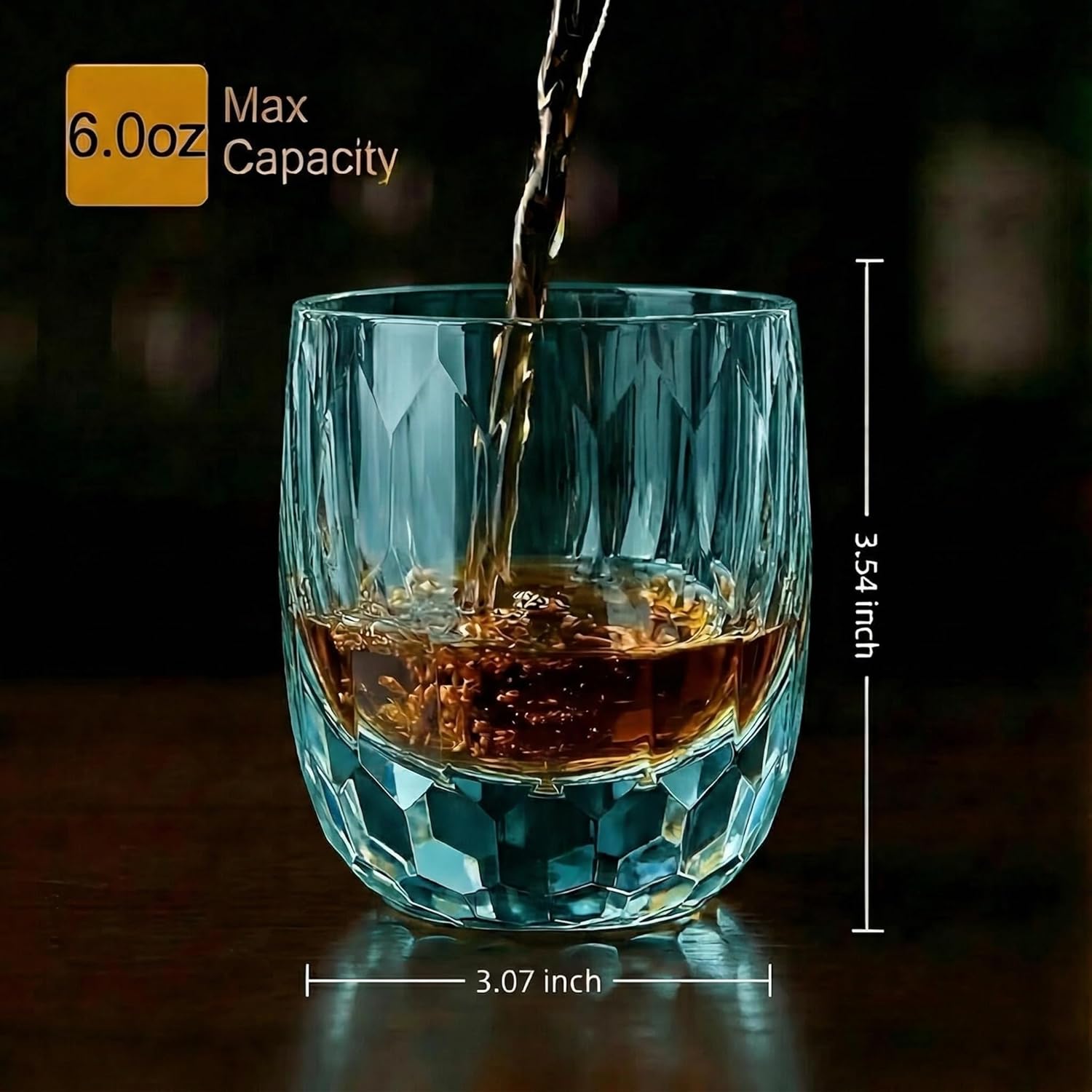 Handcrafted high-end lead-free crystal whiskey glasse,blue